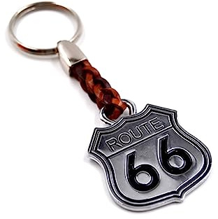 Pendentif Porte-clés Anneau en métal d’épaisseur 2 mm, Lanière en Similicuir, Longueur Totale env. 9cm-11cm