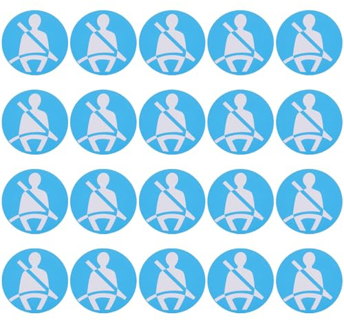 LT Easiyl Seat Belt Warning Stickers, 20Pcs, 46x46mm | Self Adhesive, Safety Symbol, For Cars Trucks Vehicles, Wear Seat Belts Signs