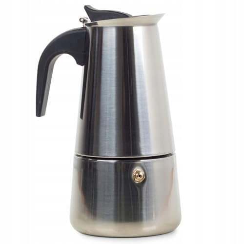 Cafetera Italiana Classico de 300 ml, 6 tazas | Apta para Gas, Electricas, Vitro, Induccion - Acero Inoxidable Plateado y Resistente | Para uso diario - Cafetera Moka Espresso
