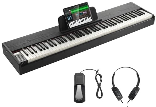 VEVOR Digitalpiano, 88 Tasten, Elektrisches Klavier, Doppeltastatur und Lautsprecher mit Sustain-Pedal, Kopfhörer, 200 Töne und Rhythmen, unterstützt Bluetooth/USB/MIDI, für Anfänger und Lehrer