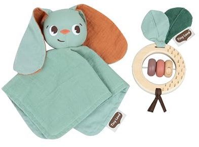 Tiny Love Garden of Adventures Gift Set, Baby Gift Set with Developmental Toys, Eco-Friendly Bunny Blankie & Toys for Emotional, Physical & Cognitive Growth, Natural Cotton, Recycled Materials, 0m+