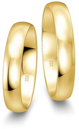 mosa & co. – Eheringe Gold 333 Paarpreis | Trauringe Gelbgold Classic poliert, massiv, 3–5 mm | inkl. Gravur, Schmuckbox & Echtheitszertifikat