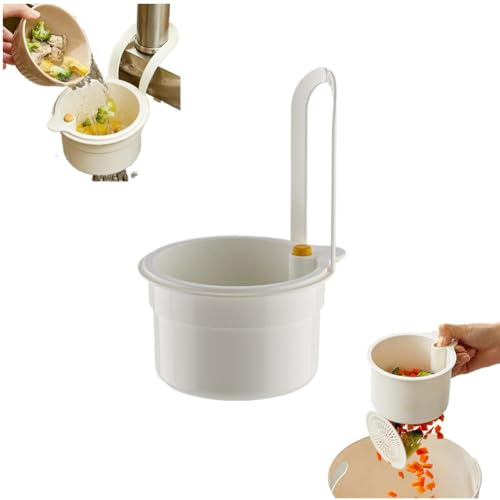 2025 New Faucet Hanging Strainer, Adjustable Sink Filter Tray Tap, Hanging Sink Colander Drain Basket, Multifunctional Vegetable Fruit Washing Noodle Strainer, Self-Cleaning Kitchen Sink Food Waste