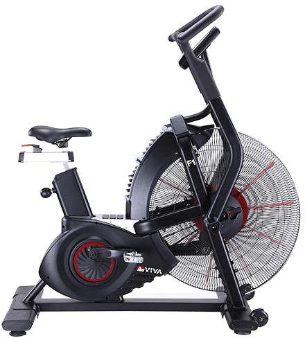 AsVIVAF1 Air-Bike Pro Heimtrainer und Ergometer ein Pro Turbinen Trainer mit Riemenantrieb inkl. Fitnesscomputer mit 7 Trainingsprogrammen sowie Herzfrequenzmesser & integrierter Pulsempfänger
