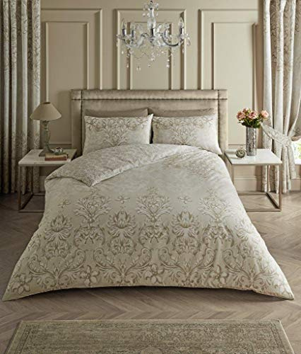 GC GAVENO CAVAILIA Premium Reversible Antoinette Duvet Cover, Easy Care Quilt Bedding Set, Bedroom Accessory, Natural, Double