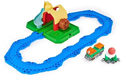 Mighty Express Farmbahnhof Spielset - Spielset mit 11-teiligem Gleisset, Push-and-Go Zug Farm-Frieda und Zubehör, ab 3 Jahren