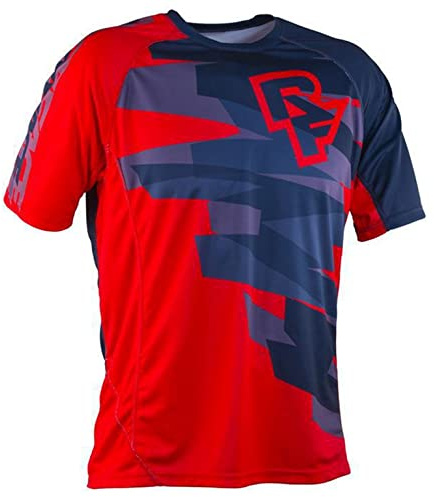 YITTD Uomo Magliette da Ciclismo da T-Shirt, Maniche Corte Top Abbigliamento Maglie da Ciclismo, Camicia Mountain Bike/MTB, Traspirante e Assorbente dal Sudore Maglia da ciclismo estiva, Rosso, L