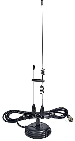 TWAYRDIO Dual Band Antenna for Ham Two Way Radio, 144/430MHz VHF UHF Mobile Car Radio Antenna Full Kit with 3.6 Magnet Mount and 13ft RG58 Coax Cable PL259 Plug for 2M/70cm Amateur Transceiver