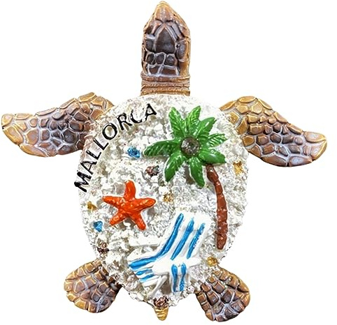 Kreativer Kühlschrankmagnet mit Schildkröte, Motiv: Mallorca, Spanien, 3D, Reise-Souvenir, Kühlschrankdekoration, Magnetaufkleber, Bastel-Kollektion