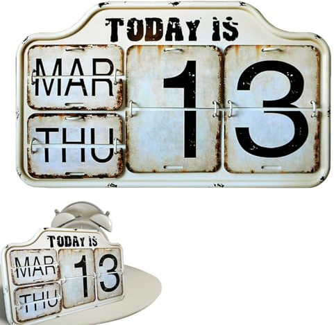 Kalender med metalllock – evig kalender i järn, evig kalender med lock | PVC-födelsedagskalender med stora siffror – födelsedagskalender med stora siffror – stoppkalender