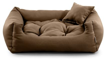 Gutekissen® NEO Hundbädd i tyg – Hållbar och bekväm hundsäng och kudde av hög kvalitet (3XL - 130x110, Ljusbrun)