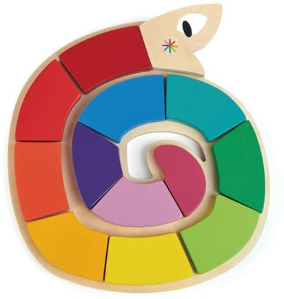 Tender Leaf Toys - Colour Me Happy - 13 Pieces Educational Colour Sorting Wooden Puzzle Toy with 3 Dimensional Shapes Underneath - Early Learning and Preschool Teaching Materials for Children 2+