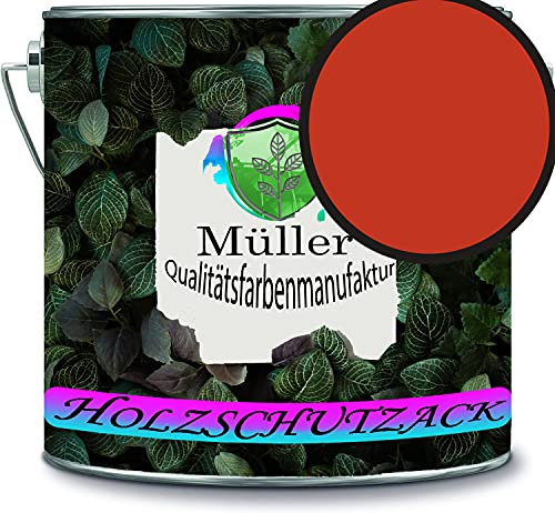 Müller - Vernice protettiva per legno, resistente alle intemperie, protezione a lungo termine dagli agenti atmosferici, colore protettivo per legno RAL 2002, colore: arancione sangue