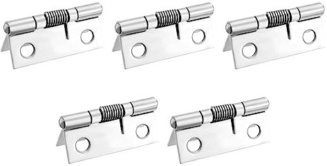METALLIXITY Charnières à ressort (1.5'') 5 Pcs, 304 Acier Inox Auto Fermeture Charnière à ressort - pour Porte Fenêtre