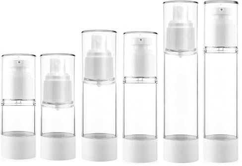 QINGYIWL 6 Stk Leer Airless Pumpspender Creme Spender Pumpspender, Tragbarer Leere Nachfüllbar Vakuum Reiseflaschen zum Befüllen Reiseset Kosmetik für Lotion Creme Gel Shampoo Parfüm Toilettenartikel
