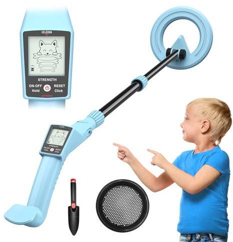 DR.ÖTEK Metal Detector for Kids, Lightweight Gold Detector with LCD Display, 69.9cm-100.8cm Adjustable Kids Metal Detector with Waterproof Coil, Great Beach Metal Detector Kids for Aged 3-12
