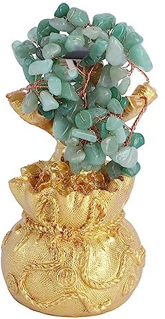 VINTORKY Geldbaum aus Naturkristall Feng Shui Dekoration Tischdekoration im Bonsai Stil