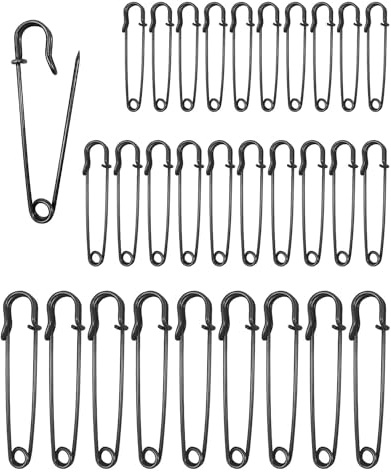 ZAMXHUG Extragroß Sicherheitsnadel - 30 Stück Heavy Duty Sicherheitsnadel, Große Sicherheitsnadeln für Kleidung, Quilten, Kunsthandwerk, Charms, Decken, Röcke, Schal （3 Größen）