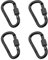 EUZUXU 4PCS Locking Carabiner, Aluminum Alloy D-Ring Locking Carabiner Clip Keychain Hook, for Outdoor, Fishing, Hiking, Traveling, Backpack