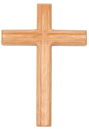 Fritz Cox Eichenholzkreuz | mit Messingöse | dezentes Holzkreuz | in Deutschland hergestellt | mit Einfräsung | 17 cm
