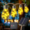 Guirlande lumineuse solaire d'extérieur avec 16 ampoules IP65, 8 modes, résistante aux intempéries, blanc chaud, vintage, avec corde de chanvre, pour jardin, fête, balcon, terrasse