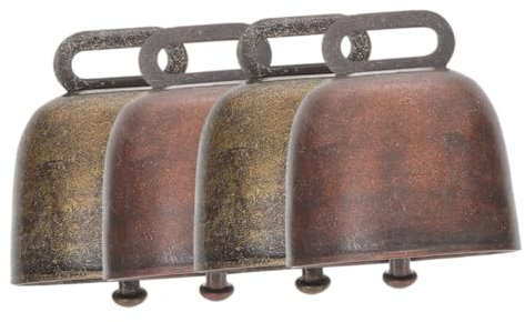 MOTHNUR 4 Stück Metall Kuhglocken Für Haustiere Und Vieh Leichte Kleine Blatt Swing Glocken Aus Robustem Metall Dekorativ Für Kühe Schafe Und Hunde Langlebig Und Klangvoll