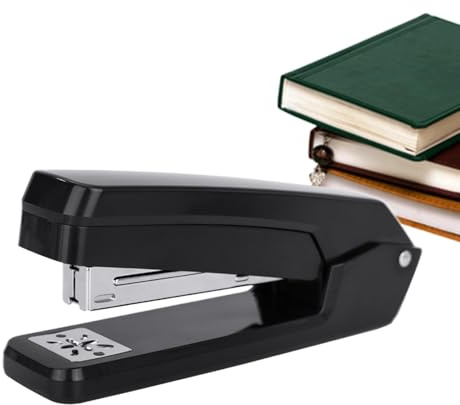 Grapadora resistente, engrapadora larga con brazo oscilante para folletos, accesorios de encuadernación de rotación de 360 grados antiatascos para aula, escuela, oficinas, hogar, manualidades