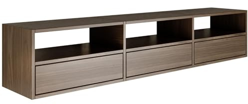Selsey TV Lowboard - Colour Wisconsin Walnut Modern TV Chest of Drawers 150 x 30 x 30 cm (W x D x H) TV Base Cabinet for Living Room Cabinet with Flaps Push to Open Lowboard Hanging TV Cabinet Wall