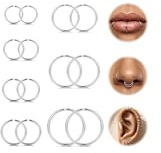 LOLIAS 14 Pièces 20G Faux Piercing Nez Anneaux Acier Inoxydable