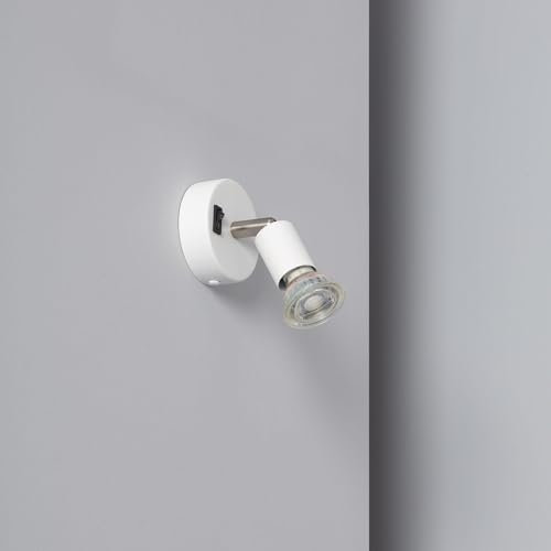 LEDKIA LIGHTING Lámpara de Pared Aluminio Orientable con Interruptor 1 Foco Oasis Blanco Blanco GU10