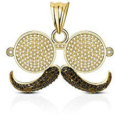 Collier Zircon Collier Carte Pendentif Maman Emirates Véritable Rap en Or Tempérament Tendances, D