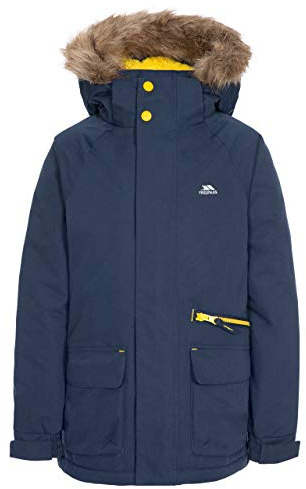 Trespass Boys Padded Waterproof Jacket Detachable Hood Parka Style Raincoat Windproof Hooded School Coat Upbeat