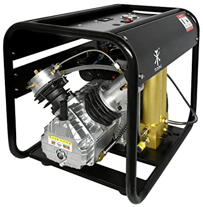 TUXING Compresor de aire PCP 4500 Psi, filtro separador de agua y aceite de dos etapas incorporado, versión con parada automática, compresor de tanque de paintball/buceo 220V (TXEDM042)