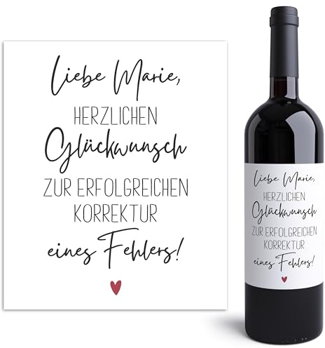 Weinetiketten personalisiert als Scheidungsgeschenk für die Frau | Personalisiert, selbstklebende Etiketten, Neuanfang nach der Scheidung, Scheidungsparty, für Weinflaschen