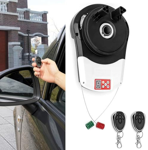 Roller Door Motor for Roll Up Door - Electric Garage Door Opener Motor with 2 Remotes, Built-in Motor Automatic Roll Up Door Opener Kit for Garage, Warehouse, Store, Barn, and Farm