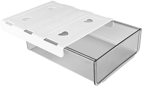 KKXXYQFC Under Desk Drawer, Self-Adhesive Slide Out Storage Organizer Hidden Desktop Organizer Table Storage Tray for Pencil Pen Stationery Home Office(Gray)