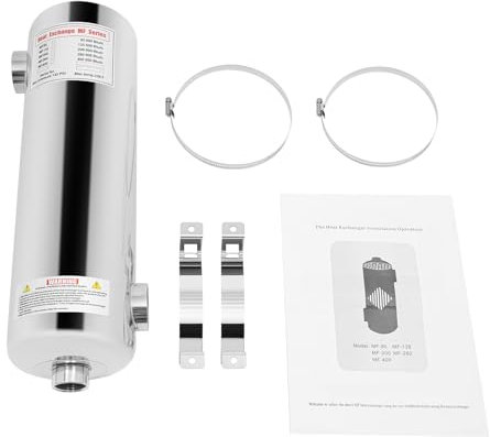 NIGORIY 60KW Pool-Wärmetauscher, Edelstahl Schwimmbadheizer 200kBtu/h Leistung, Schwimmbadwärmetauscher Pool-Wasserdurchfluss 250L/min Heißwasserfluss 30L/min, 145PSI Wärmepumpe Rost