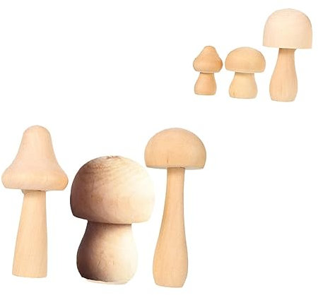 Lurrose 2 Sätze Pilzspielzeug Aus Holz Pilzteppich Anime-aufkleber Kleiner Pilz Pilz-party-dekorationen Pilze Bastelset Basteln Für Holzhaus Schmücken Wohnkultur 6 Stück * 2