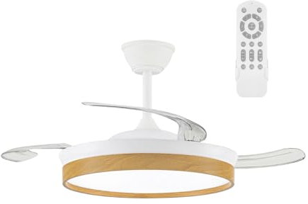 wonderlamp Ventilador LED con aspas retráctiles Cosmatos 45W CCT Dim 3000-4000 - 5000 K 4400LM IP20