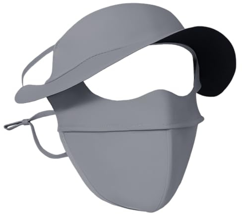 NHQZ Maschera per Il Viso Copertura a Faccia Piena per la Crema Solare Veil Veil Multifunzionale Protezione UV Seta UV Protezione UV Sole UPF50+ (Grigio Scuro)