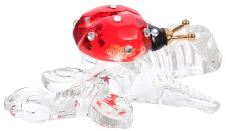 CLISPEED Adorno Decorativo de Cristal Diseño de Mariquita, Superficie Suave y Estilo Artístico Único para Decoración de Salón y Ambiente Interior