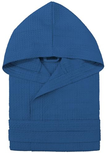 Nada Home Accappatoio Nido d’Ape Unisex Uomo Donna in cotone con Cappuccio, Tasche e Cintura – Leggero, Assorbente, Traspirante – Ideale per Casa, SPA, Piscina, Palestra e Viaggi