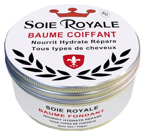 Bio-Styling-Balsam, nährt, spendet Feuchtigkeit, repariert, Frisur für alle Haartypen, ohne Ausspülen, ohne Alkohol, Mandelöl und Kokosöl mit intensivem Glanz, 1 Royal Silk Bio Seide, seidig, 15 ml