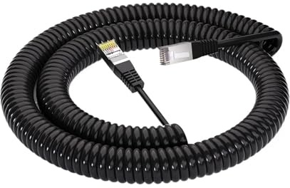 Generico Cavo di alimentazione a spirale a molla Ethernet LAN Cat 5, 8 conduttori, estensibile, retrattile, schermato, doppino intrecciato, filo di segnale in rame TPU(2Meter Extended)