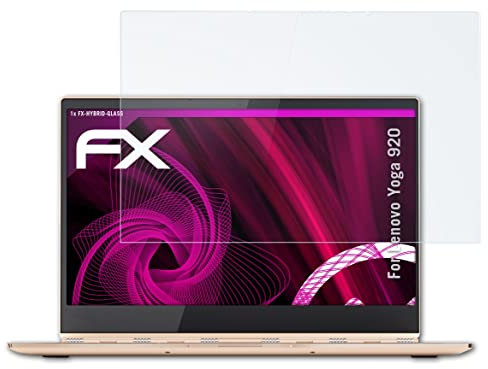 atFoliX Glasfolie kompatibel mit Lenovo Yoga 920 Panzerfolie, 9H Hybrid-Glass FX Schutzpanzer Folie