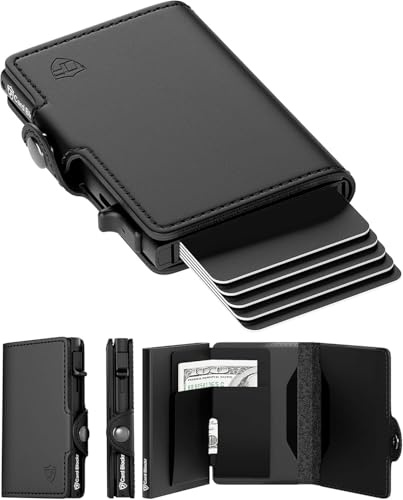 Conceal Plus Card Blocr Pop Up Wallet for Men - Slim Metal RFID Blocking Card Holder (4-6 Cards Ejector) - Minimalist Smart Front Pocket Wallet with Internal Cash + ID Storage