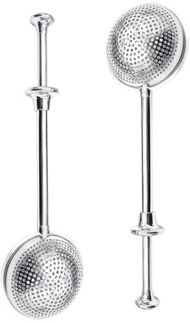 SyiXute 2 Piezas Colador de Té,Infusor de Té de Bolas de Acero Inoxidable,Bola Filtro Colador de Té,Colador de Té Mango Largo para Té de Hojas Sueltas y Especias