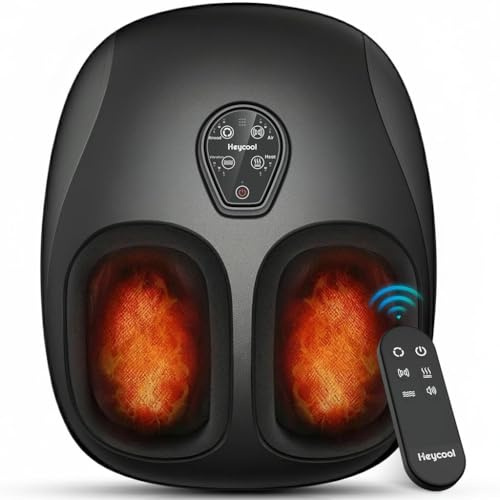 Heycool 2026 Upgraded Shiatsu Foot Massager with Heat and Compression, FSA Eligible HSA Store Eligible, Remote Control, Foot Massager for Plantar Fasciitis, Neuropathy, Gifts, Men, Women