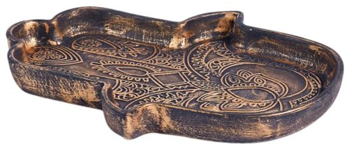 Vaciabolsillos Mano Fátima o Hamsa: Práctico Organizador de Entrada para Llaves y Accesorios. Medidas 14,5x20 cm; Altura 2 cm. ¡Orden y Estilo en tu hogar!