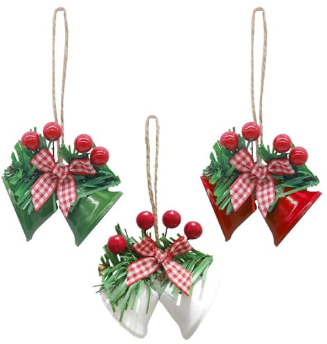 CATTLEYAHQ Campanellini Natalizi, campane in metallo per ciondoli ornamentali appesi all'albero di Natale, ideale per Decorazioni Natalizie Fai-da-Te Ghirlande Collari per Gatti Decorazione di Festa